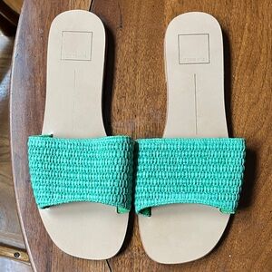 Dolce Vita Belle Acqua Teal Woven Sandals